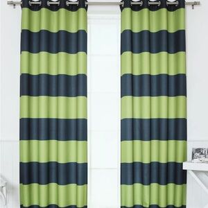 Rugby stripe blackout curtains